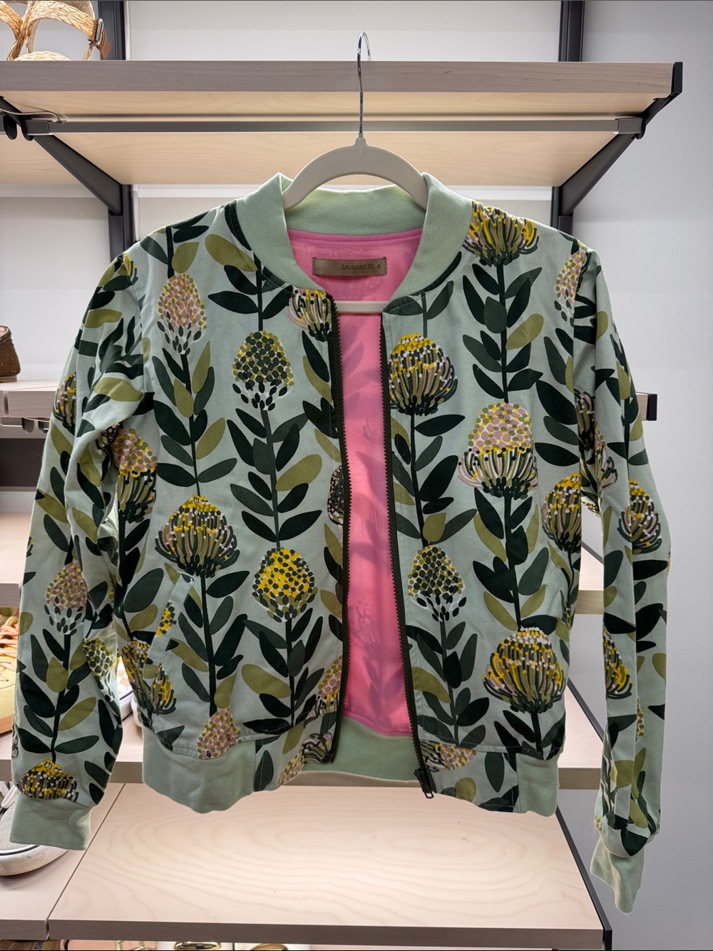 Anthropologie Pincushion Protea Bomber by Leonard st